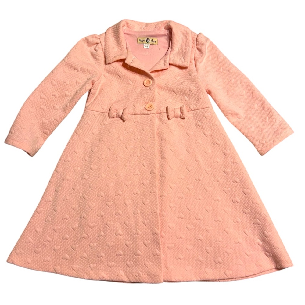 Saks Off 5th Purple Rose Pink Hearts Coat
